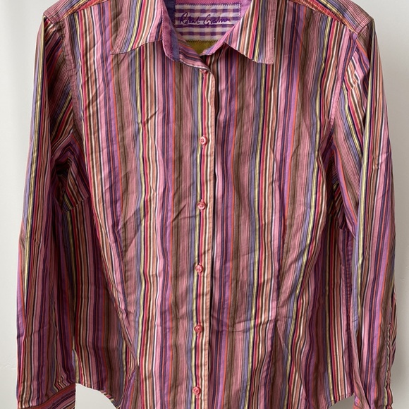Robert Graham Colorful Striped Longsleeve Shirt Size: XL - Picture 2 of 4